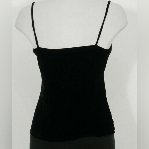 Eileen Fisher Black Silk Velvet Spaghetti Strap Tank Top Minimalist Quiet Luxury - Picture 9 of 9